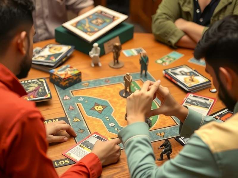 Thangam Wealth Trail board game setup showing components and playing area