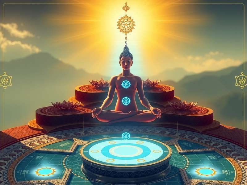 Tulsi Mantra Holy Path gameplay visualization showing spiritual elements