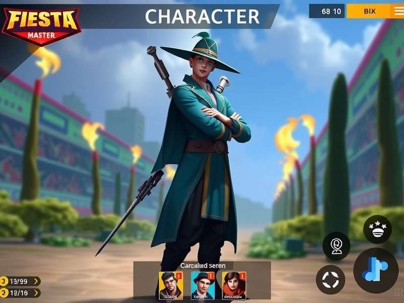 Character selection screen in Fiesta Marksman Master