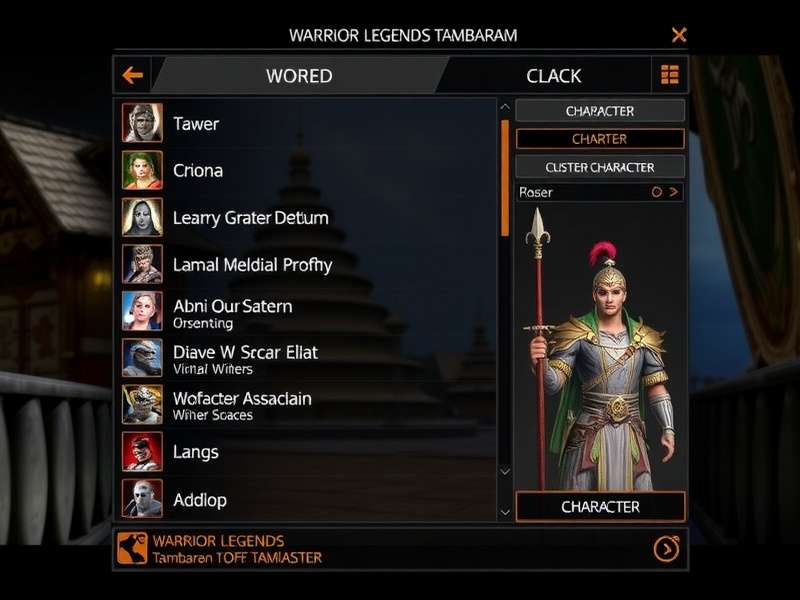 Warrior Legends Tambaram Character Roster