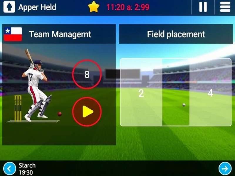 Hindustan Cricket Ace team management interface