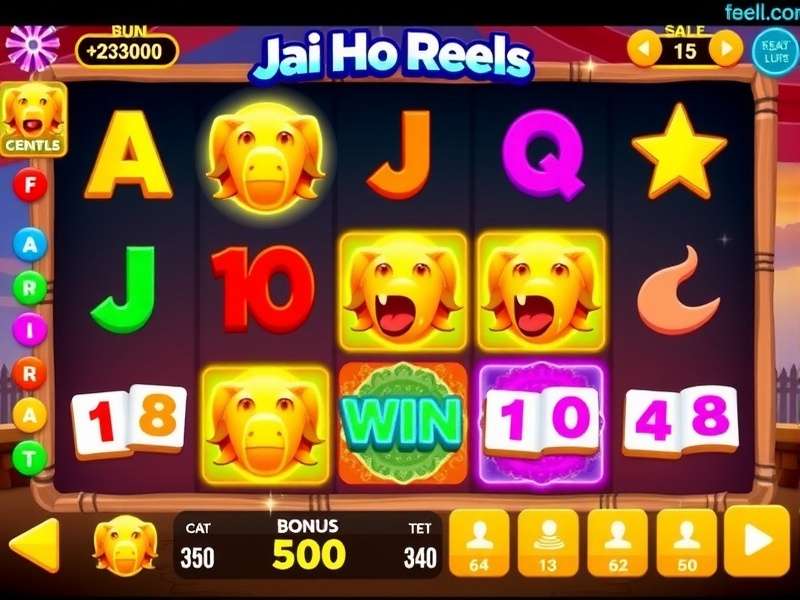 Jai Ho Reels bonus round showing special symbols and multipliers