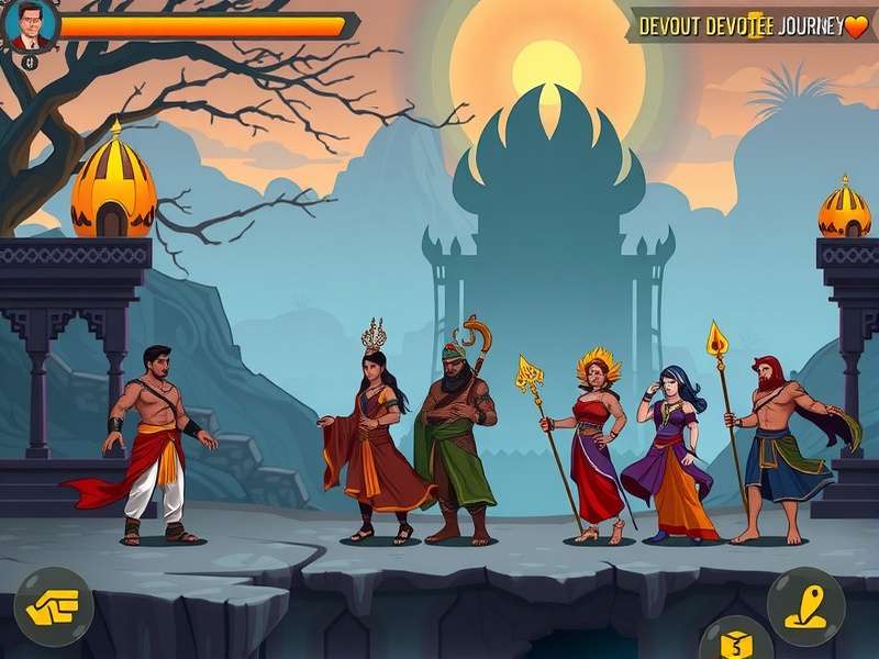 Devout Devotee Journey game environment showing mystical Indian landscape