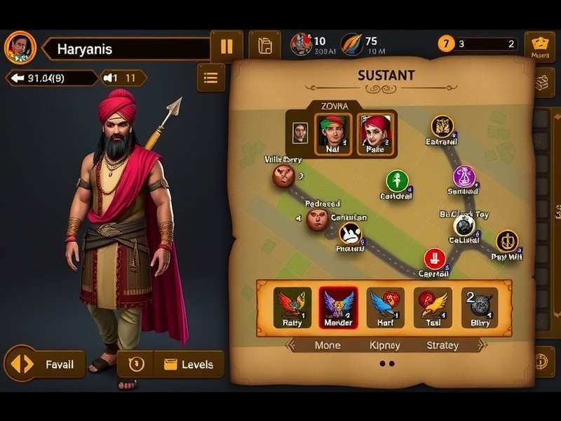 Haryanvi Warrior S Path strategy map showing game levels