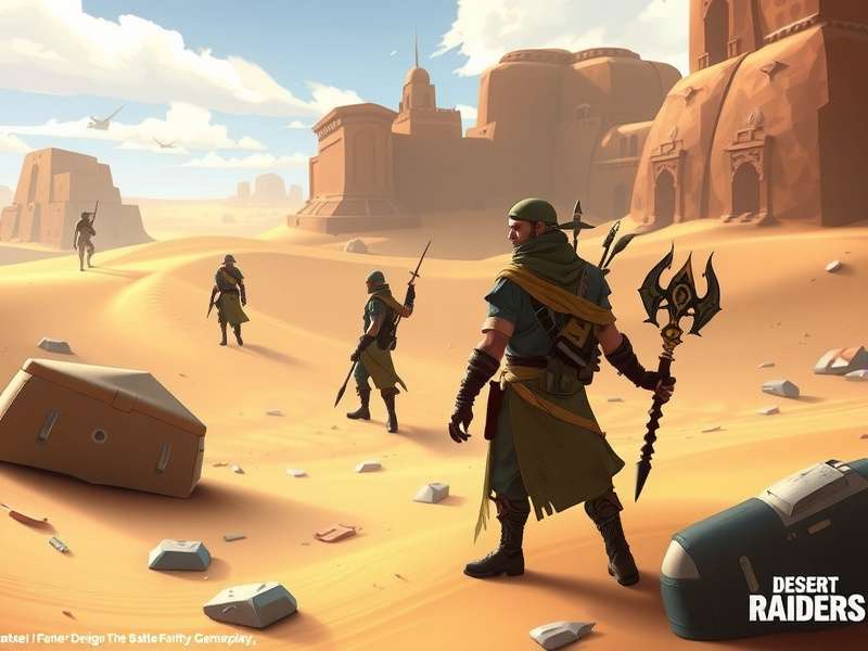 Desert Raiders gameplay screenshot showing character in desert environment