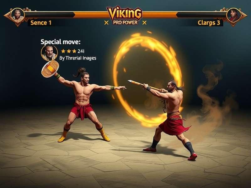 Viking Volley Pro Power gameplay screenshot showing character action