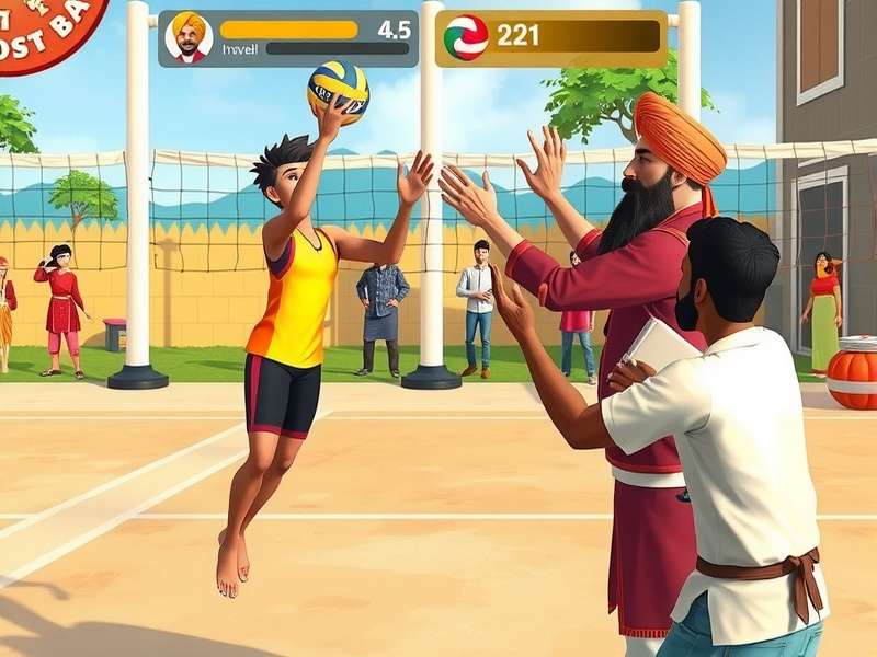 Punjabi Volley Hero character customization screen