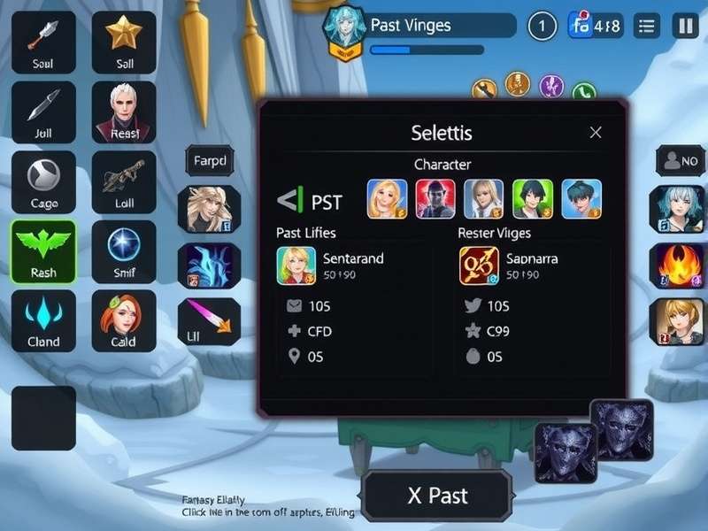 Fantasy Legends Reborn gameplay screenshot showing character selection