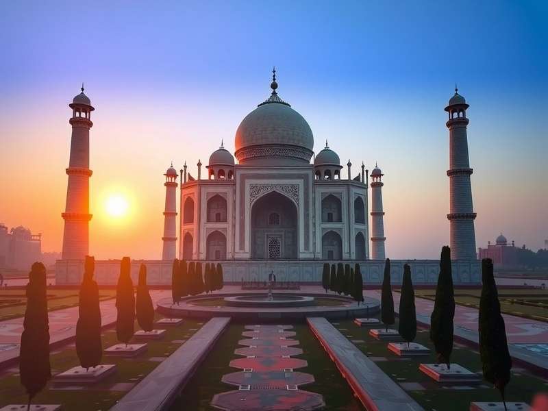 Taj Mahal Sunrise gameplay screenshot showing the monument at dawn