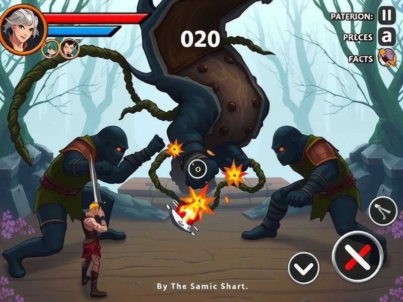 Axe Warrior Quest boss battle strategy illustration