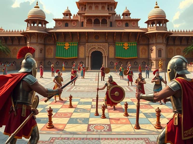 Modern Gladiator Ace Jaipur board with detailed pieces