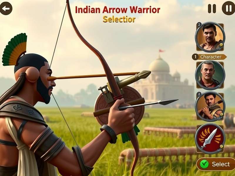 Character selection screen in Indian Arrow Warrior