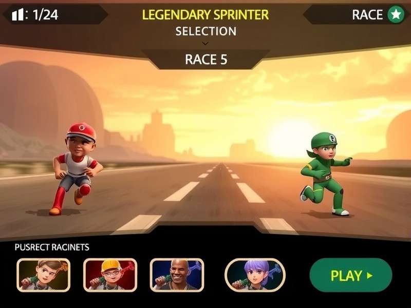 Legendary Sprinter gameplay screenshot showing character selection