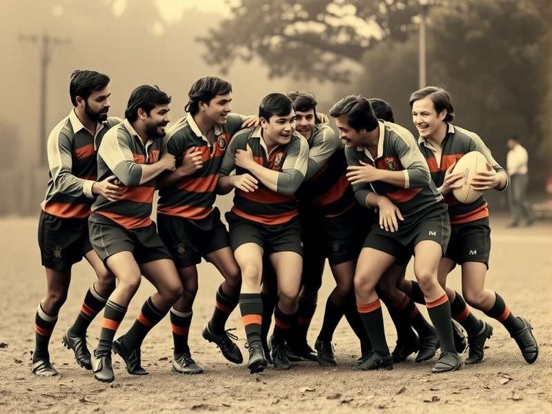 Historical photograph of Supreme Indian Rugby Titans early team