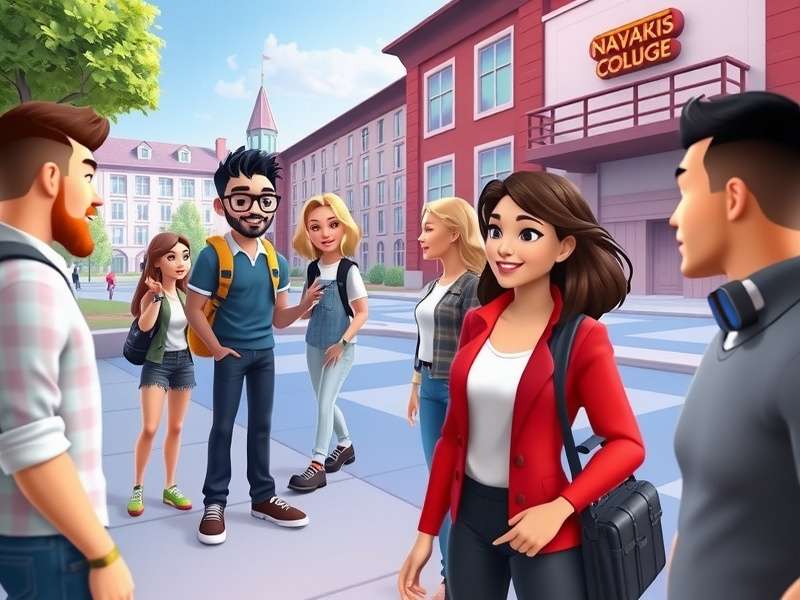Character customization options in Avakin Campus Adventure showing diverse avatar choices