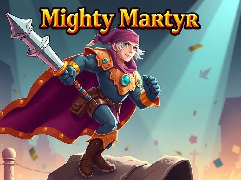 Mighty Martyr game cover art showing main character in action pose