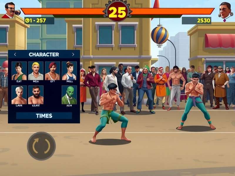 Koramangala Fierce Fighters gameplay screenshot showing characters in Indian urban setting