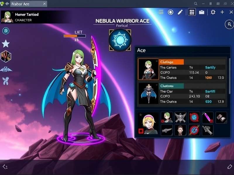 Nebula Warrior Ace character selection screen