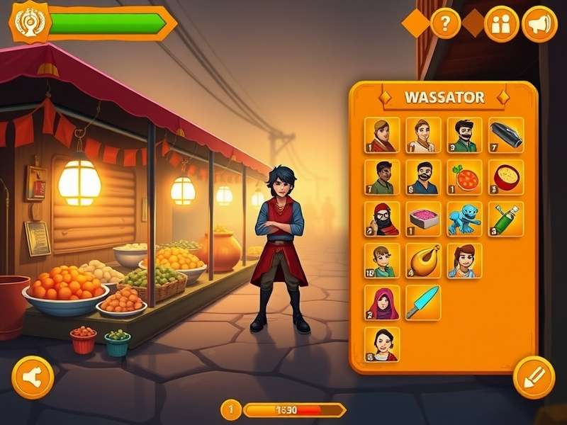 Tandoori Thrill gameplay screenshot showing vibrant Indian market scene
