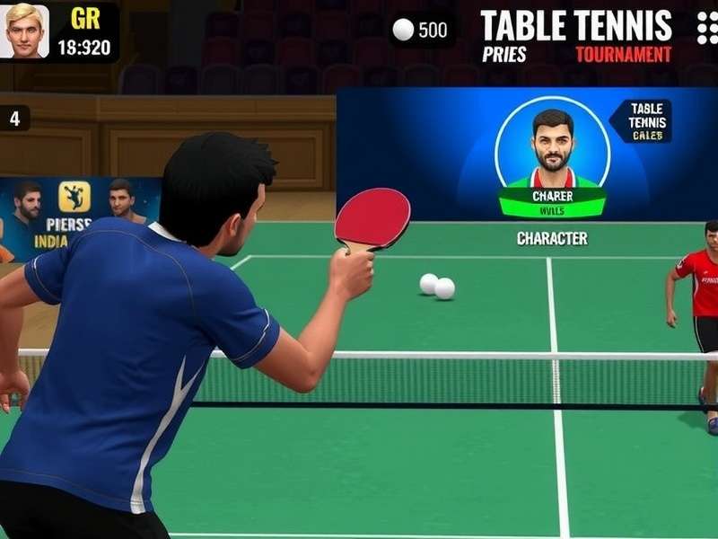 Table Tennis Star: India's Pride gameplay screenshot showing intense match