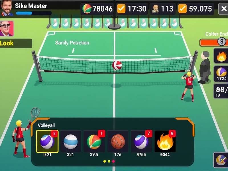 Spike Master Deluxe gameplay screenshot showing volleyball action