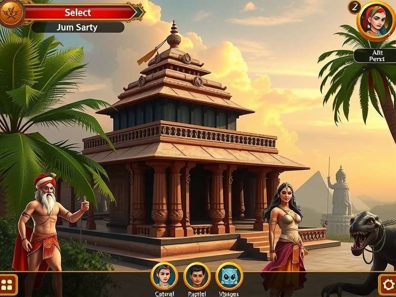 Character selection screen showing diverse Indian heroes