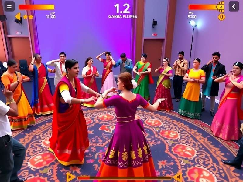 Modern digital adaptation of Garba Galore on mobile device