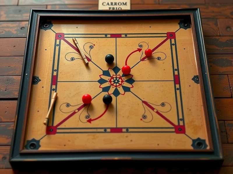 Historical carrom board from early 20th century India