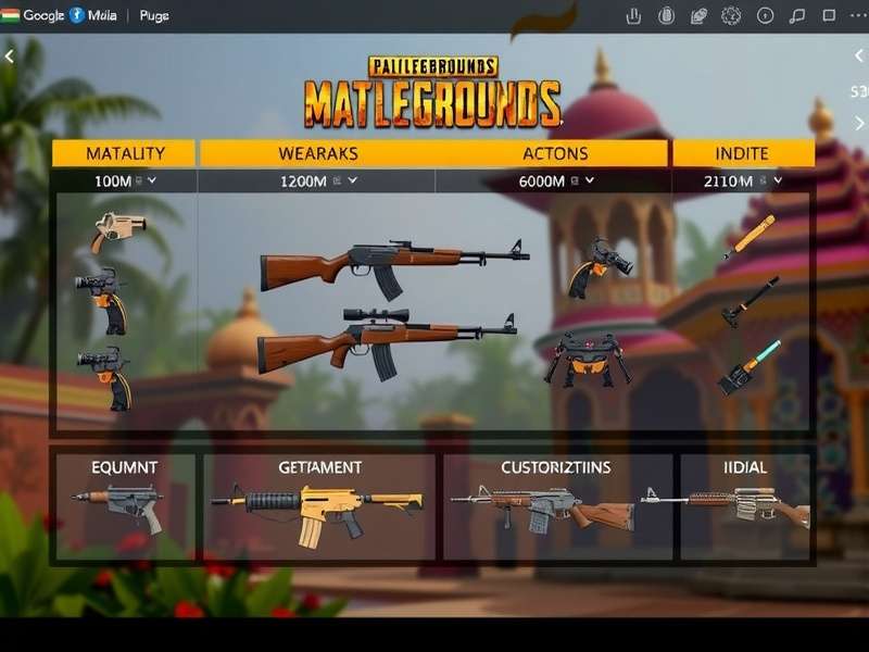 PUBG Maharaja gameplay screenshot showing Indian-themed environment