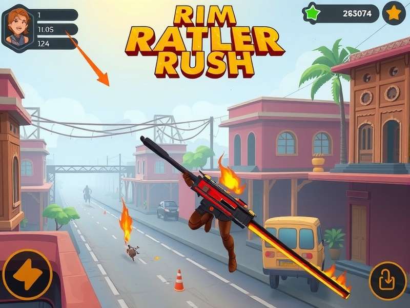 Rim Rattler Rush gameplay screenshot showing Indian city environment