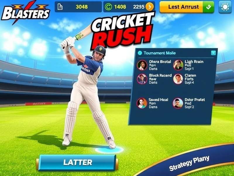 Blasters Cricket Rush tournament mode interface