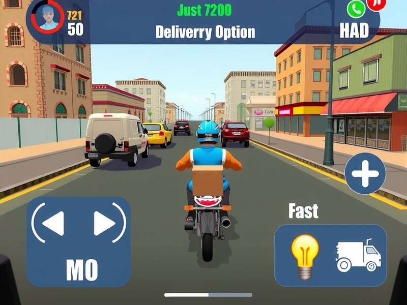 Rapid Dispatch Run gameplay screenshot showing delivery character in Indian city environment