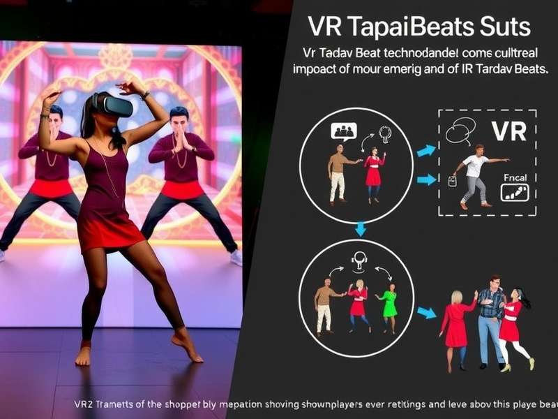 VR Tandav Beats technology diagram showing motion tracking system