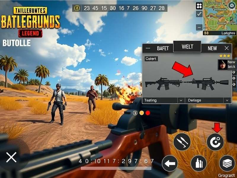 PUBG Legend Vanquisher weapon customization interface showing attachment options