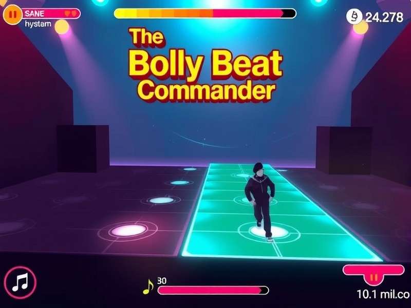 Bolly Beat Commander gameplay showing rhythm notes and scoring