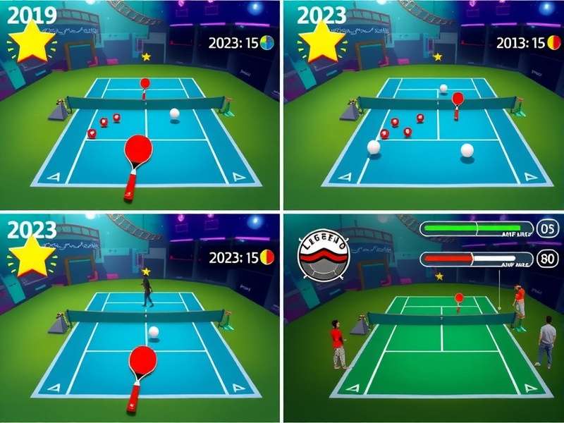 Evolution of Paddle Legend Star interface designs from 2019 to 2023