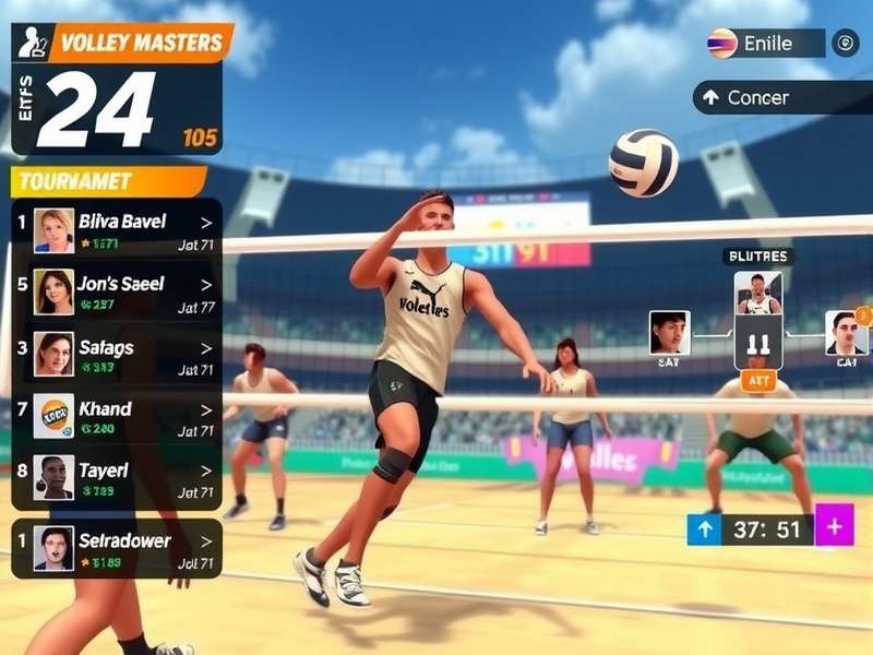 Volley Masters character customization screen showing various options