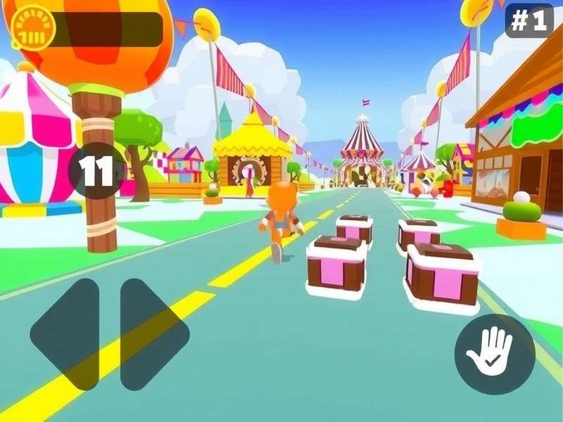 Quickstep Run Hero festival environment with colorful decorations