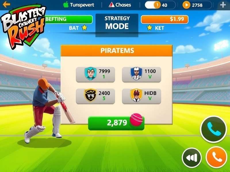 Blasters Cricket Rush strategy planning interface