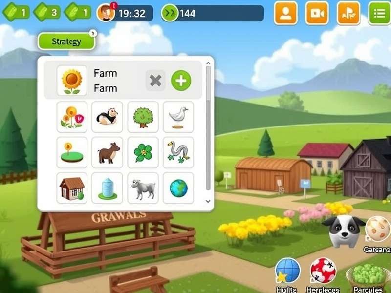 Green Farm 3 strategy planning interface