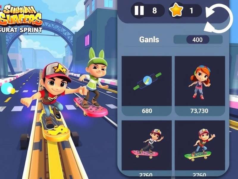 Subway Surfers Surat Sprint characters and hoverboards collection