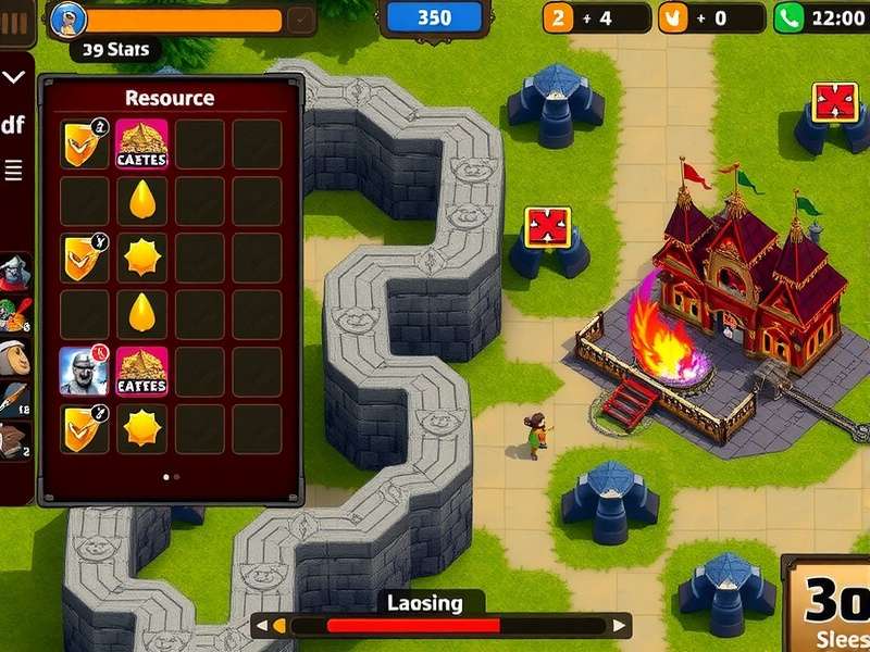 Resource management interface in Mahalaya Coop Castle Siege