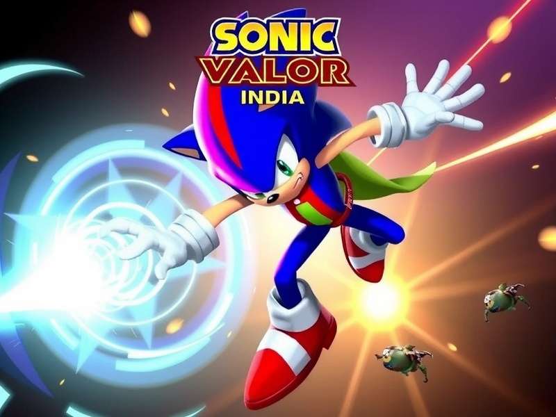 Sonic Valor India Game Cover Art - Indian superhero character in dynamic action pose