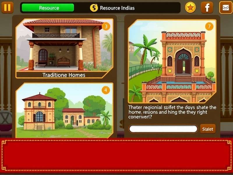 Heritage Home Makeover gameplay showing traditional Indian home restoration