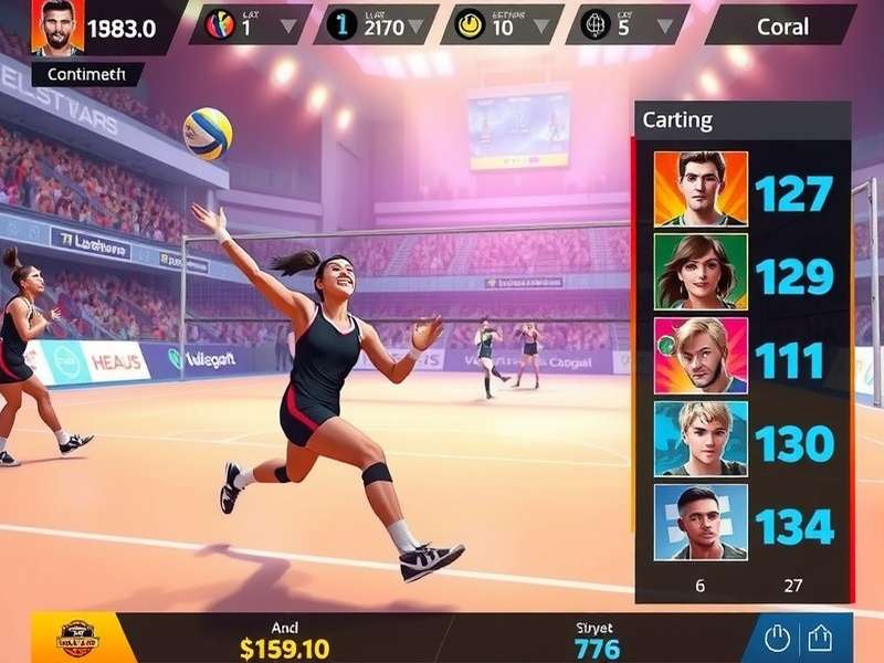 Volley Glory Champion gameplay screenshot showing intense volleyball action