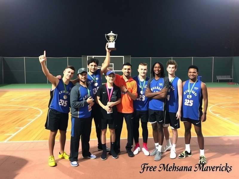 Mehsana Mavericks team celebrating victory