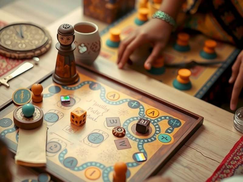 Detailed view of Jaggery Journey game components and board layout