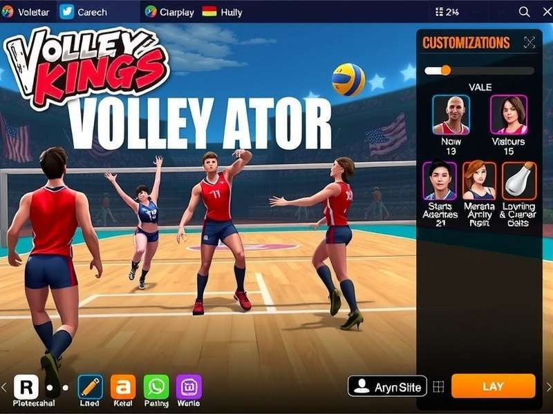 Volley Kings Dominator gameplay screenshot showing intense volleyball action