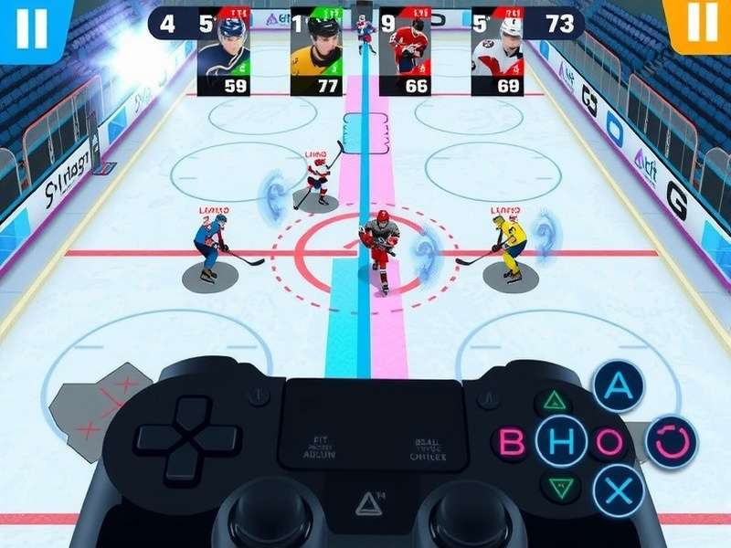 Hockey Supreme Quest gameplay screenshot showing intense match action