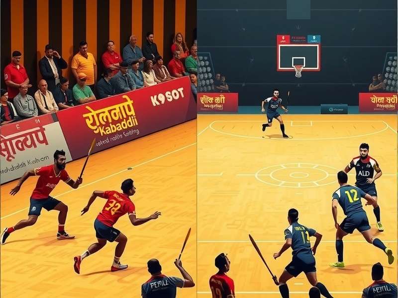 Kabaddi court diagram showing positions and zones